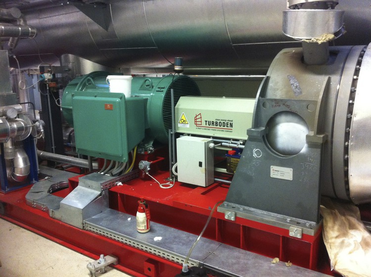 Inbetriebnahme der ORC (Organic Rankine Cycle) Stromturbine